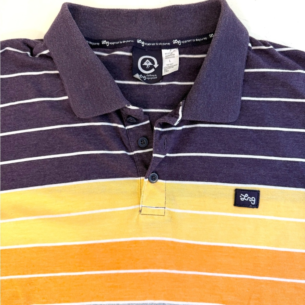 Lrg Polo Shirt Purple and Orange Stripes